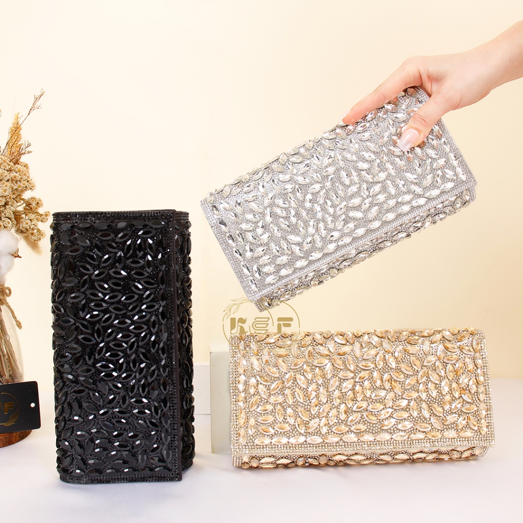 KEF Baleza 1131 อัญมณีขนาดใหญ่กระเป๋าปาร์ตี้ผู้หญิง / พรีเมี่ยมหรูหราอัญมณีงานแต่งงาน CLUTCH - 1131
