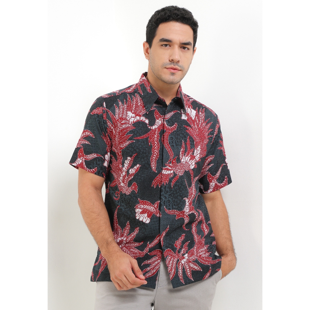 KATUN Arjuna Weda เสื้อบาติกผู้ชายลาย Peksi Jaลดารา - Body Fit | ผ้าฝ้าย | ไตรคอต ไตรคอท