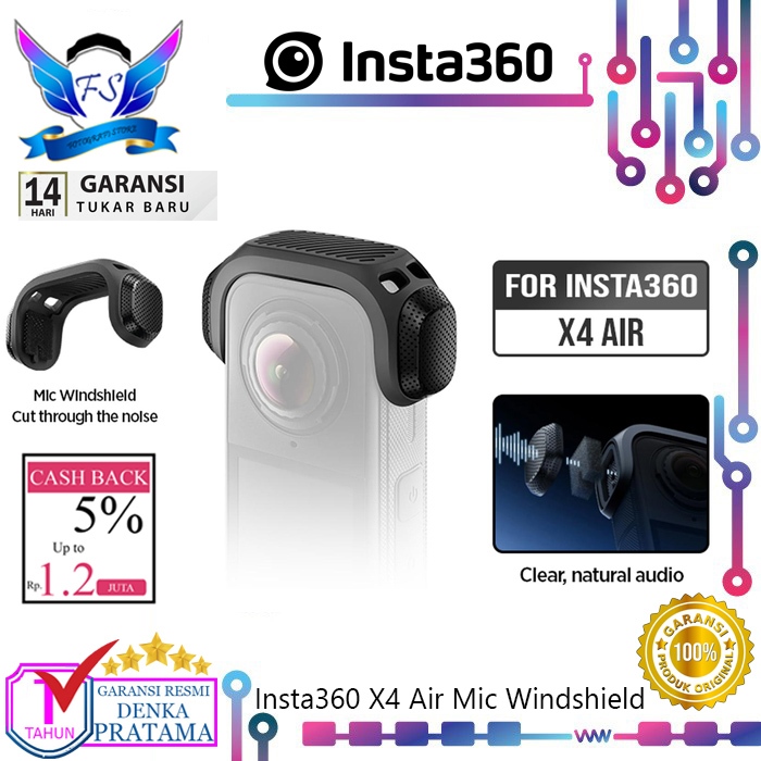 Insta360 X4 Air Mic Windshield สําหรับ Insta 360 X4 Air Action กล้องไมโครโฟน Wind Shield อย่างเป็นทา