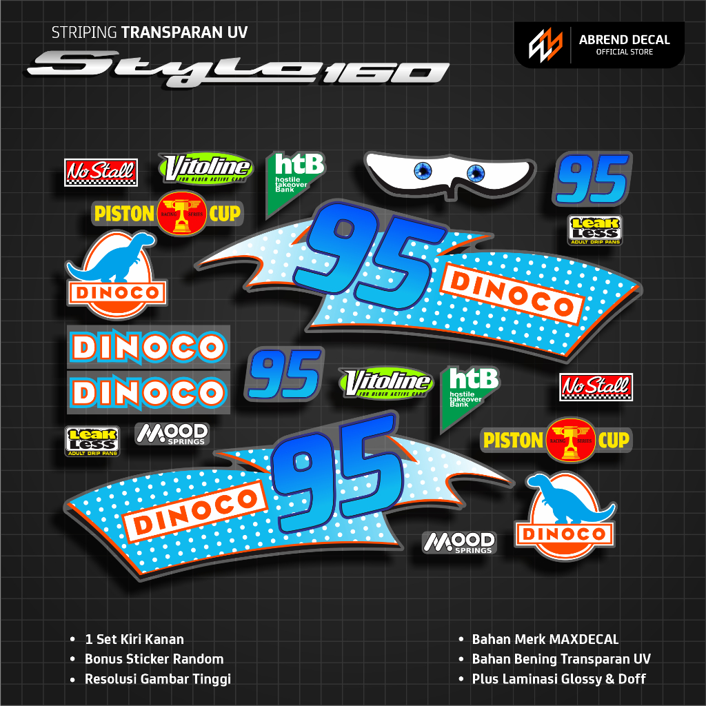 AXEDECAL - TRANSPARKENT UV STYLO DINOCO STRIPING / STYLO ANTI-SCRATCH สติ๊กเกอร์มอเตอร์ไซค์ / เอกสาร