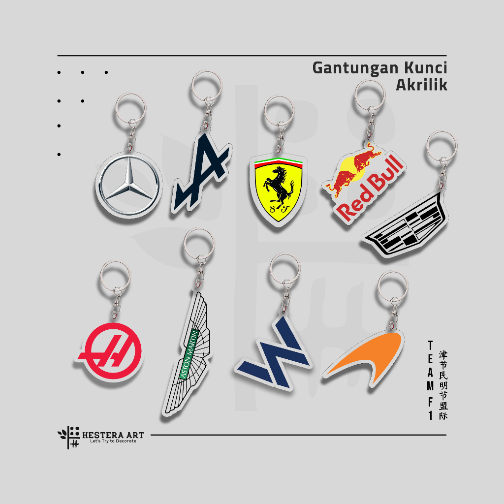 GUNGAN F1 พวงกุญแจอะคริลิค | Team Formula One F1 พวงกุญแจอะคริลิค