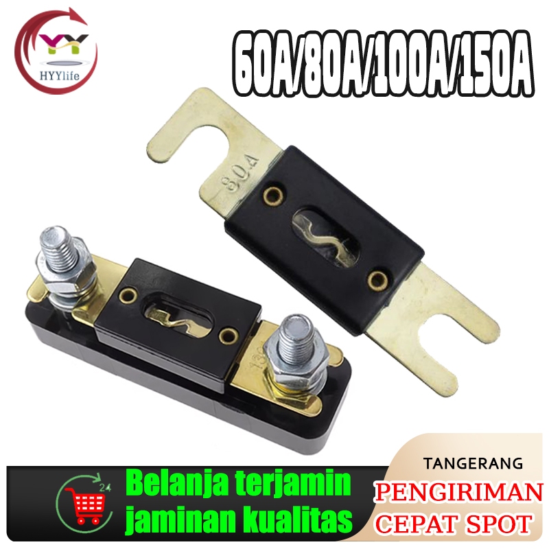 Car Audio Fuse Holder Audio Fuse ANL Gold Plated Base/60A/80A/100A
