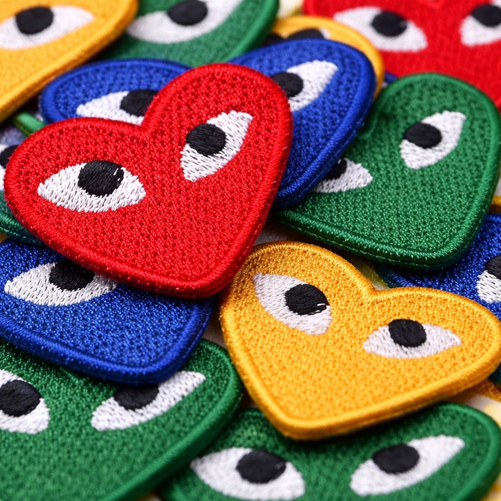 CDG / HEART / LOVE EMBROIDERY PATCH / IRON PATCH / IRON EMBROIDERY