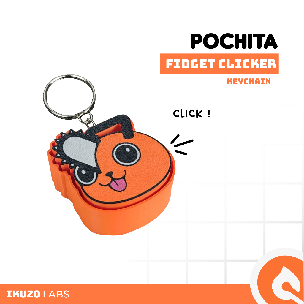 GANTUNGAN Pochita FIDGET KEYCHAIN | Chainsaw Man Clicker ไม้แขวนเสื้อกระเป๋าอนิเมะป้องกันความเครียด