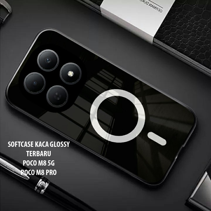 เคสกระจกเคลือบเงาเข้ากันได้กับ POCO M8 5G POCO M8 PRO ปลอกล่าสุด - Cool and Cool Glossy Glass SoftCa