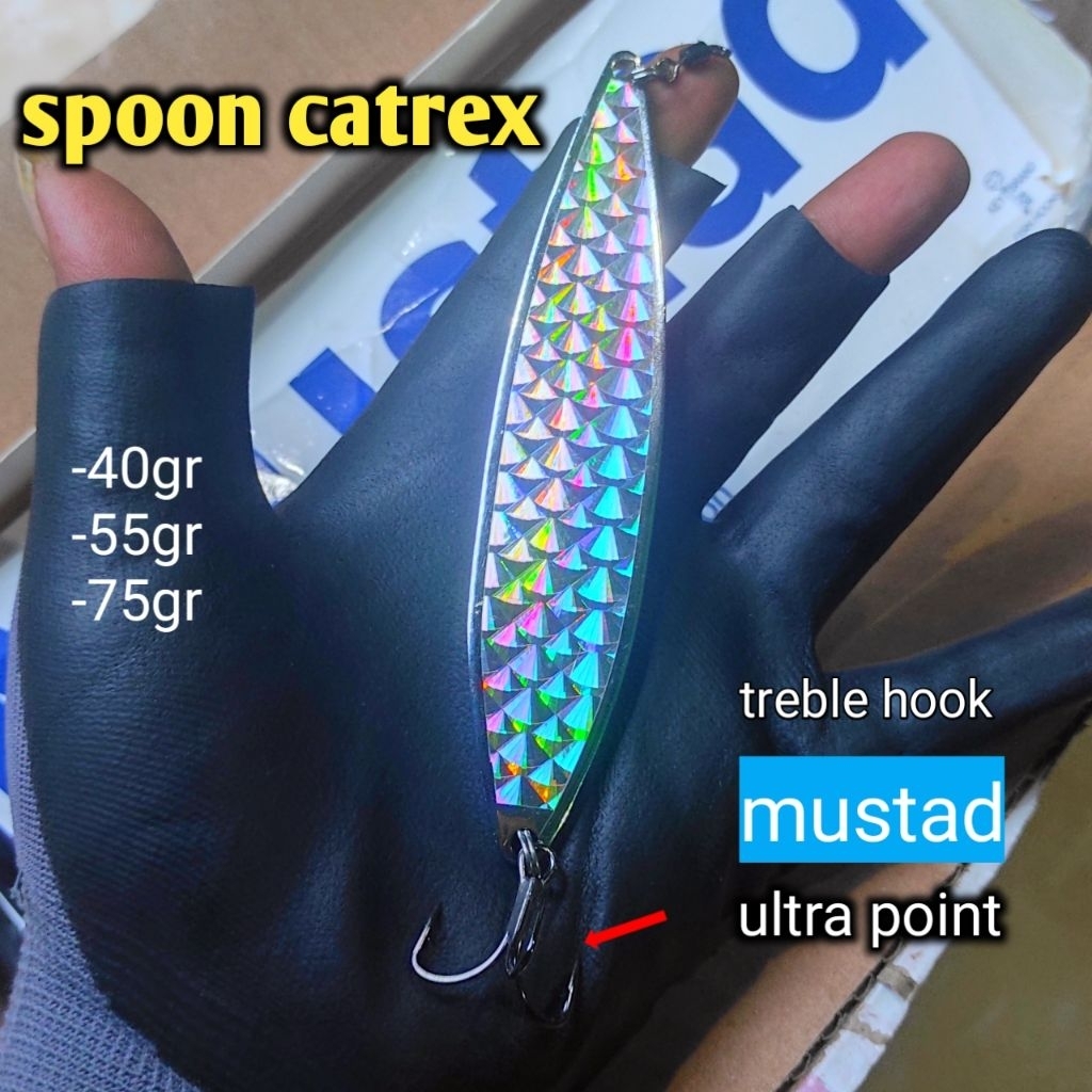 Spoon catrex 40gr, 55gr, 75gr type s และ speedy treble hook mustard ultra point