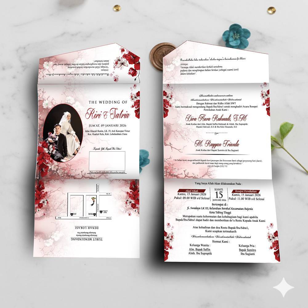 พิมพ์คําเชิญงานแต่งงานกึ่งซองจดหมาย BC กระดาษ 150 Gr คําเชิญงานแต่งงาน