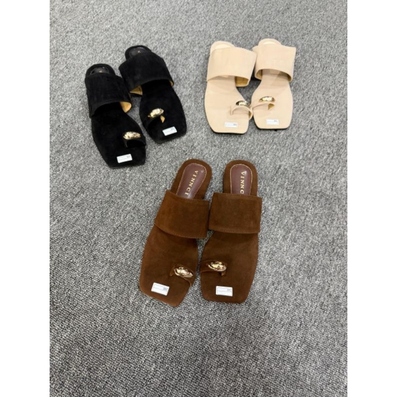 Vinnci Velvet Soft Daily Flat Sandals ฟรีกล่อง| รองเท้าผู้หญิง | รองเท้าส้นสูงปาร์ตี้อินเทรนด์ | รอง