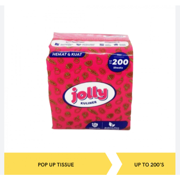 บรรจุภัณฑ์ JOLLY SMALL SQUARE TISSUE JOLLY PINK TISSUE JOLLY RESTO CAFE TISSUE JOLLY TISSUE