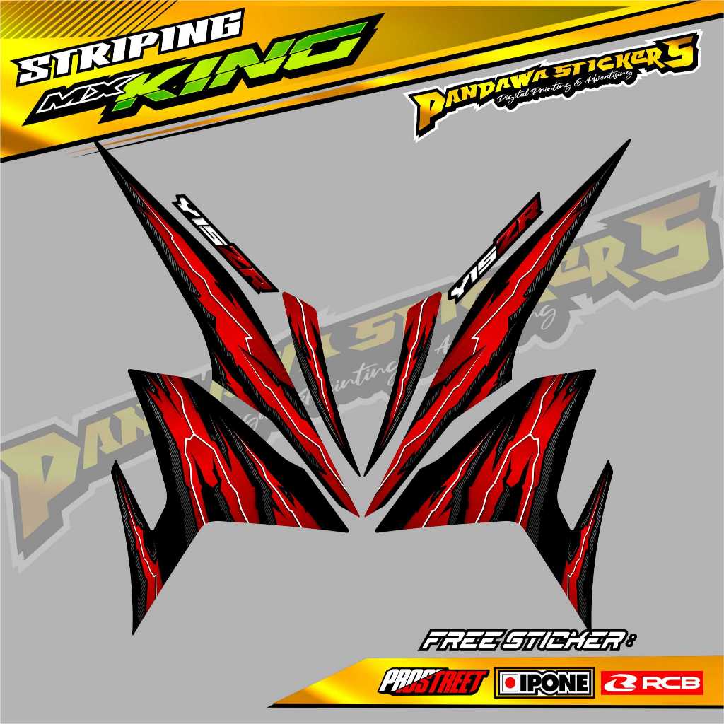 YAMAHA MX KING Y15 ZR ABSTRACT COR VARIATION STRIPING / MX KING Y15 ZR MOTORCYCLE VARIATION STICKER 