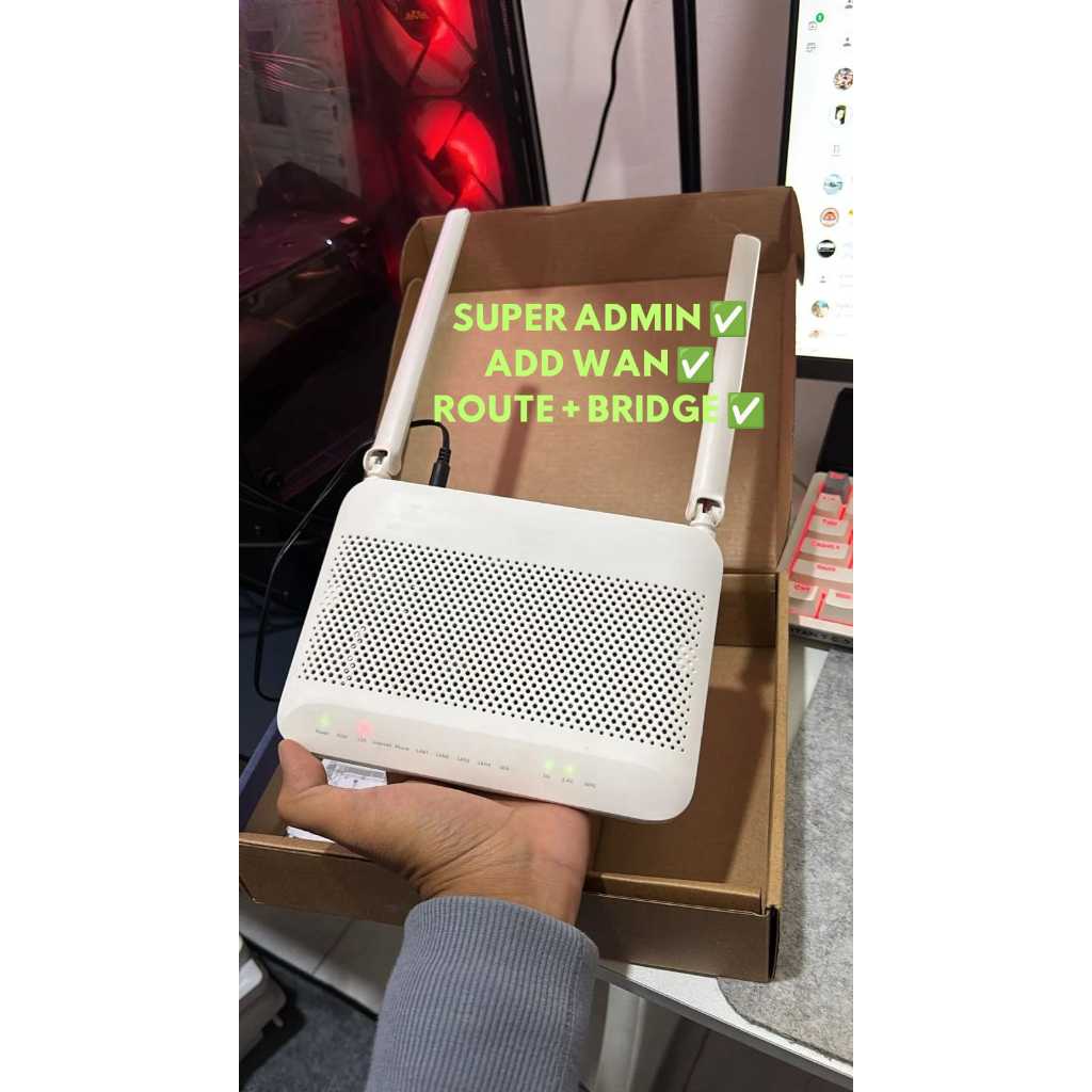 Fiberhome Modem HG6145F1 Addwan Route Bridge พอร์ตสีน้ําเงิน