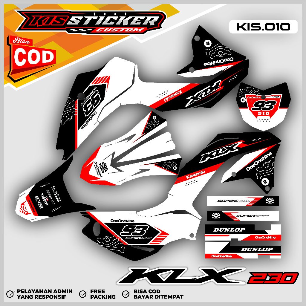 KLX 230 Full Body Decal Sticker - ใหม่ล่าสุด Honda KLX 230 Full Body Decal สติกเกอร์ KiS.010