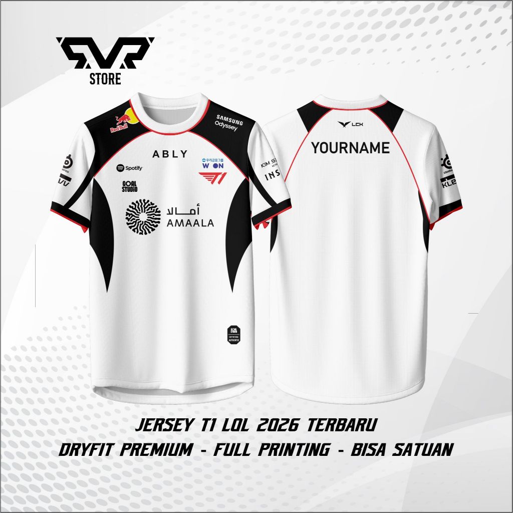 ล่าสุด T1 LOL 2026 Jersey T1 LCK 2026 เสื้อยืดฟรีที่กําหนดเอง Nickname