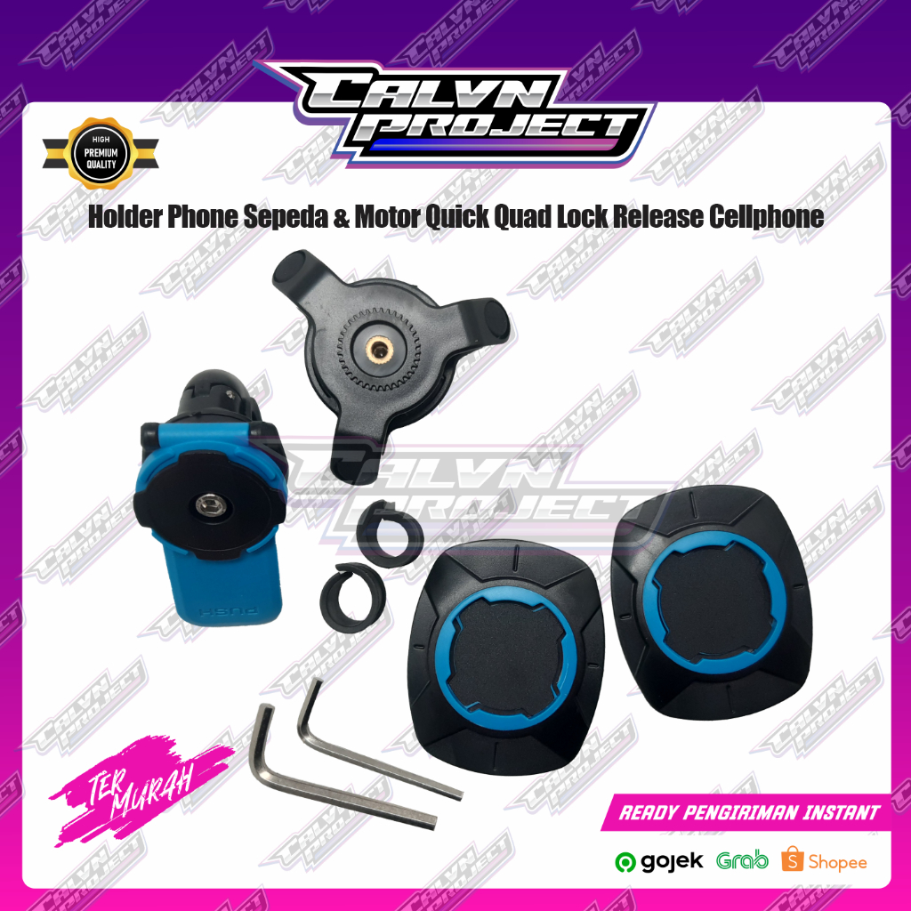 Quick Quad Lock Release Mobile Phone Bike & Motorcycle Phone Holder