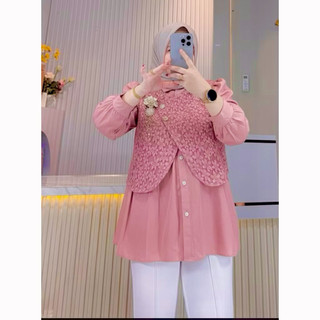 Starla Blouse / Atasan Premium Wanita Terbaru Kemeja Vest Formal Blouse Cantik