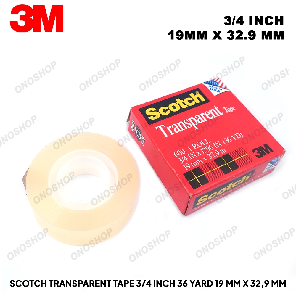 Scotch เทปใส 3/4 นิ้ว 36 หลา 19 มม. x 32.9 เมตร