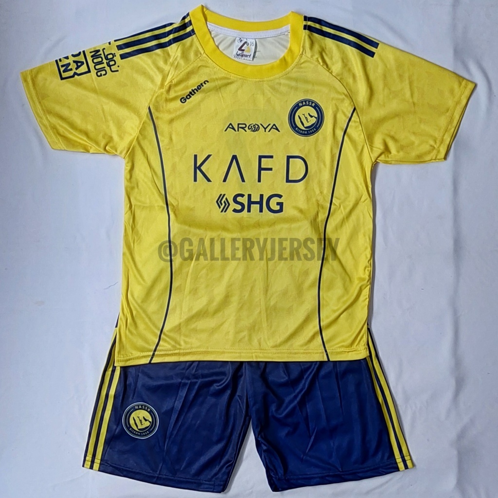 AL NASSR KIDS PRINTING เสื้อฟุตบอลชุด AL NASSR KIDS PRINTING JERSEY SET AL NASSR HOME RONALDO