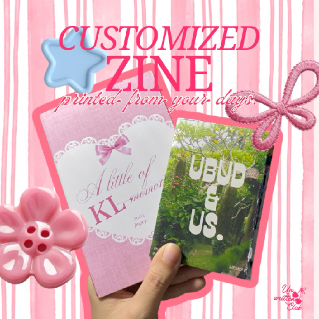 Club Unwritten– ปรับแต่ง Mini Zine / y2k ความงาม coquette zine ของขวัญส่วนบุคคล