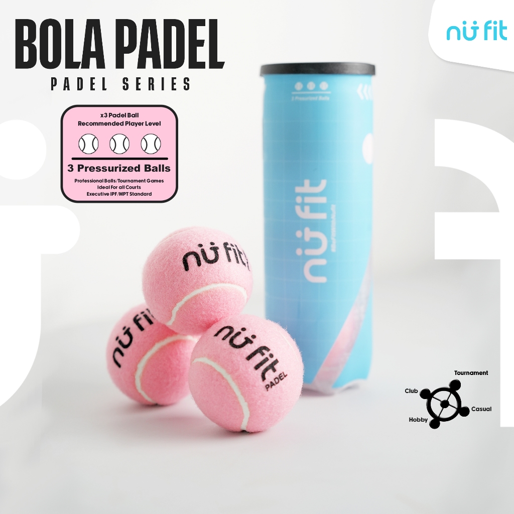 Nu Fit - Padel Balls - Padel Balls Contents 3 - Pressure Padel Ball - Padel Ball Pro - Padel Ball สี