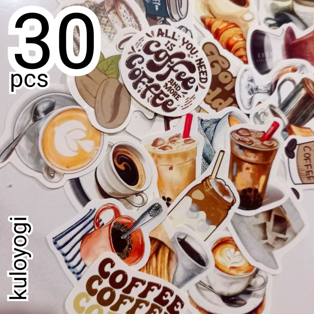 Aesthetic Coffee Sticker Brown Chocolate Sticker 30 pc Kawaii Aesthetic Coffee Sticker Journal Diary