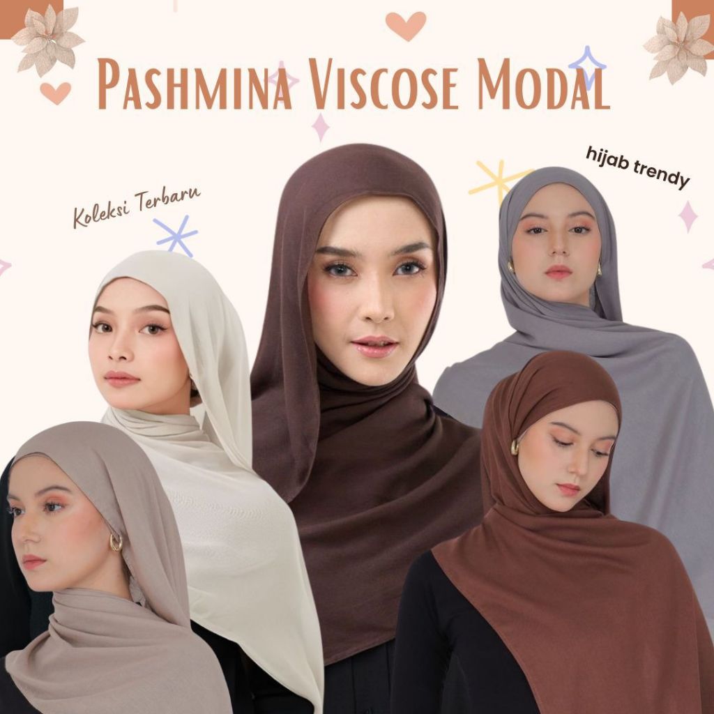 Pashmina ลาย้เหนียว Modal ผ้าคลุมไหล่พรีเมี่ยมธรรมดา Hijab - Pashmina ลาย้เหนียว Modal Hijab ผ้าคลุม