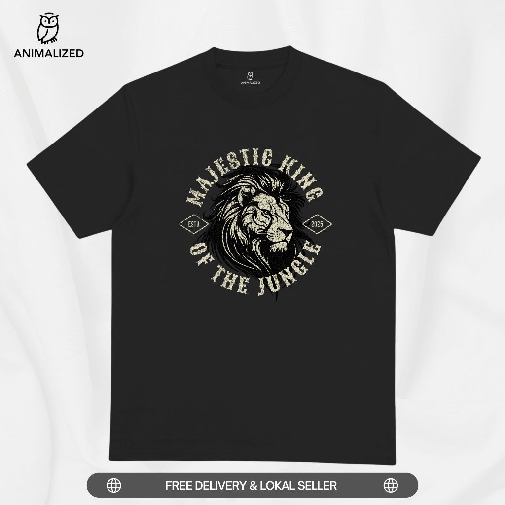 เสื้อยืดผู้ชาย Animalized เสื้อ Lion Lion Major King Of The Jungle