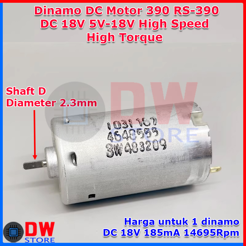 Dynamo DC Motor RS390 RS 390 DC 18V 5V-18V แรงบิดสูงความเร็วสูง
