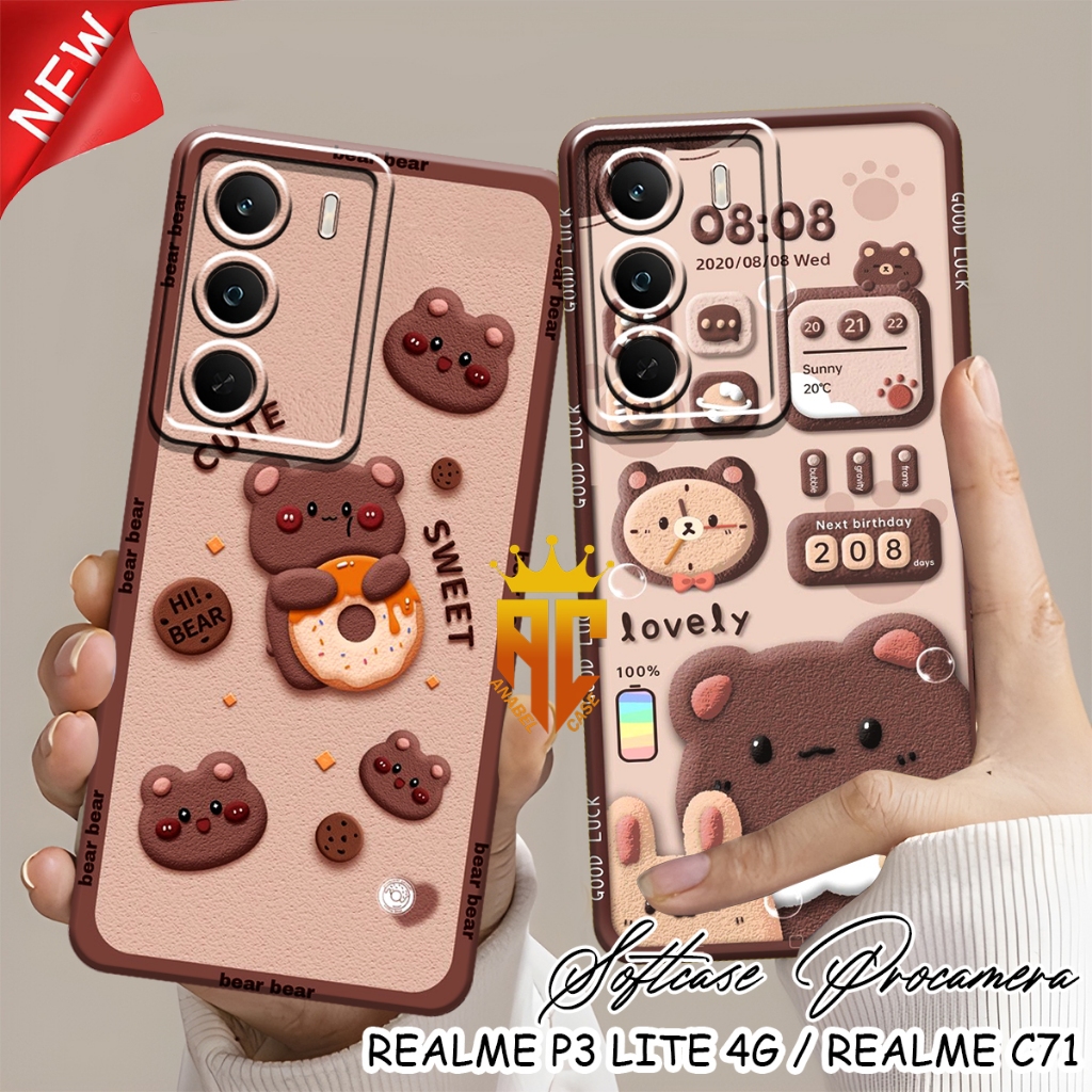 Softcase Realme p3 Lite 4g - เคส Realme c71 4g - Realme c75 - Realme c75x - Realme c73 Motif Bear Br