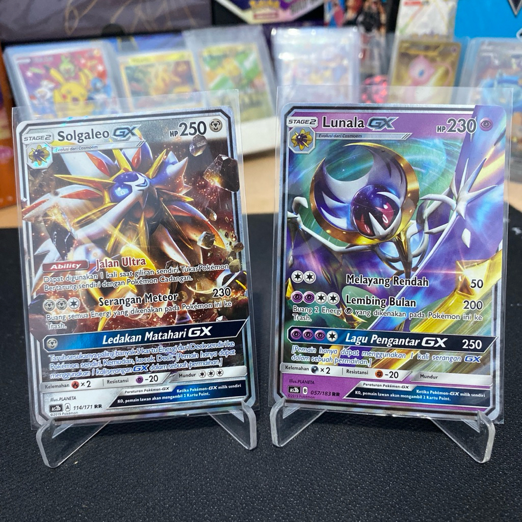 Solgaleo GX 114/171 RR • Lunala GX 057/183 RR TCG Pokemon อินโดนีเซีย 2019