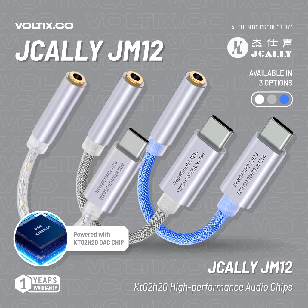JCALLY JM12 KTO2H20 ชิป DAC ชุบเงิน Dongle DAC ประเภท C ถึง 3.5 มม. อะแดปเตอร์