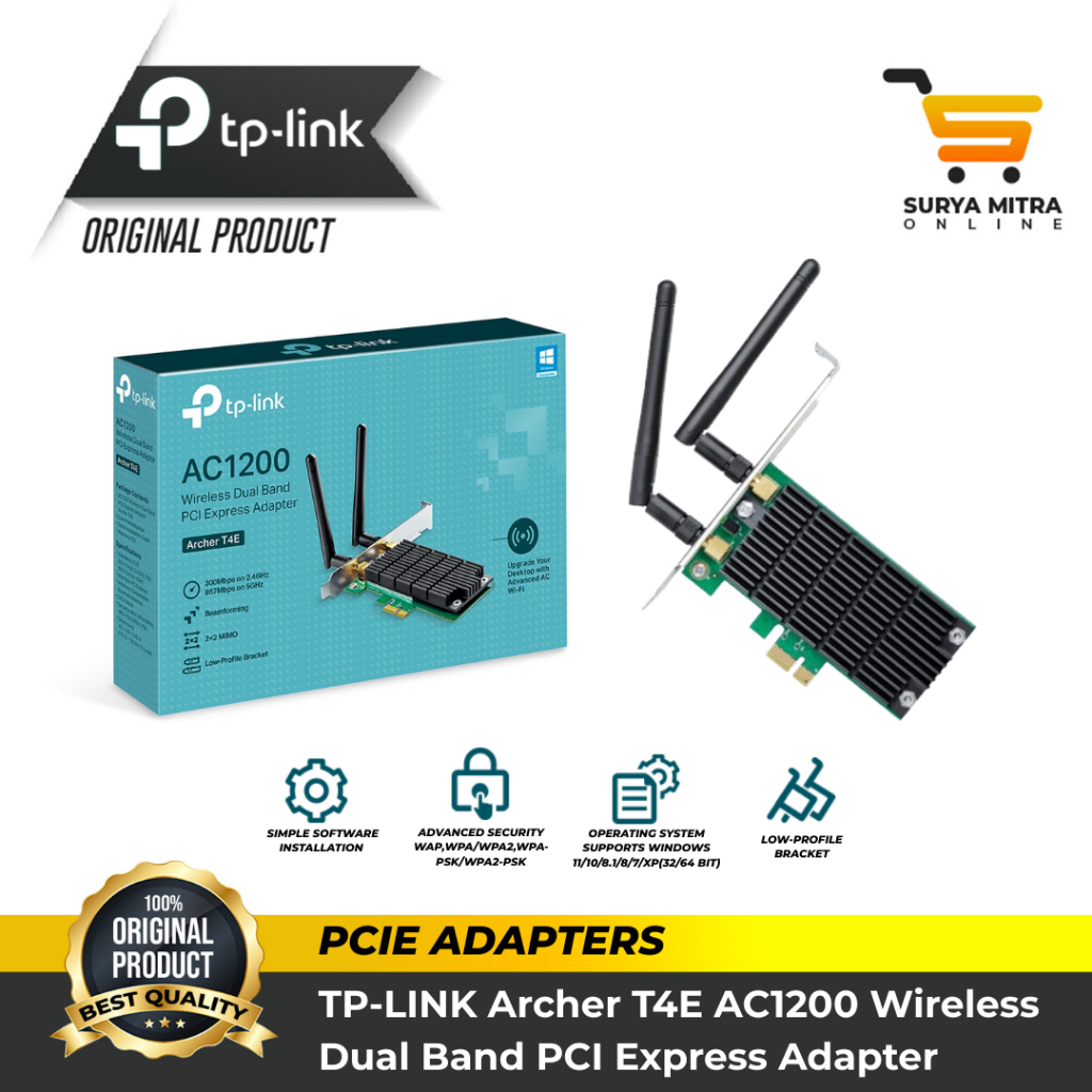 TP-LINK Archer T4E AC1200 อะแดปเตอร์ PCI Express ดูอัลแบนด์ไร้สาย