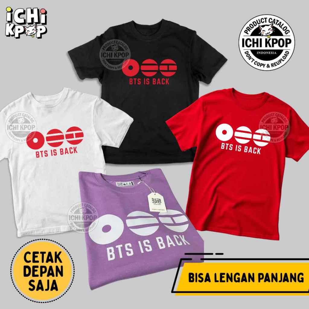 OT7 IS BACK LOGO เสื้อยืด (FRONT PRINT เท่านั้น) กองทัพ kpop jungkook taehyung suga yoongi seokjin jhope namjoon jimin