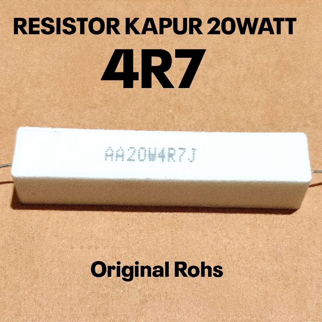 (QTY 1 ชิ้น) 20W 20WATT 4.7R 4R7 OHM ROHS ORIGINAL CHALK RESISTORS
