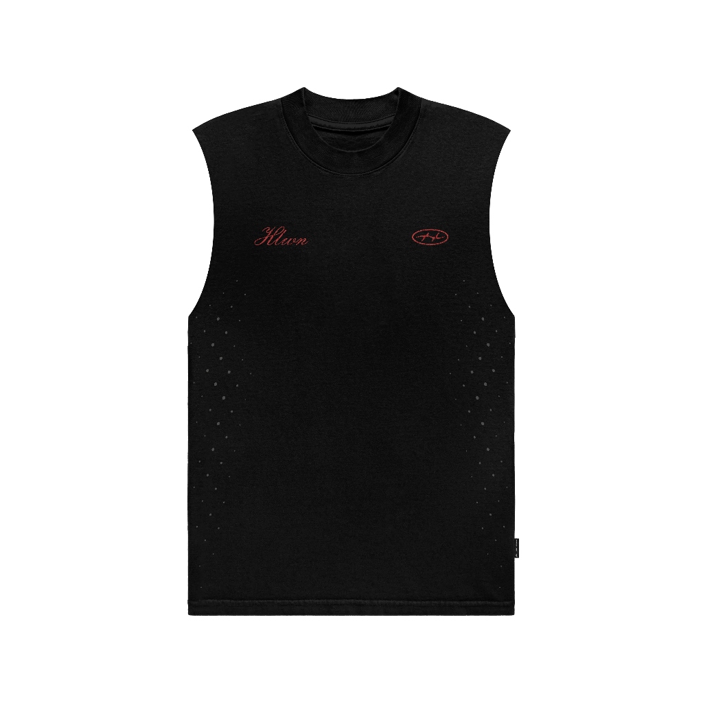 HLWN Running Unisex Muscle Tee สีดํา - แอชลีย์