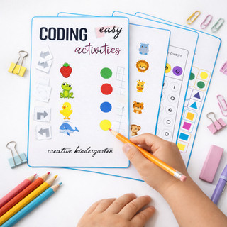 50 Lembar akifitas coding anak 3-5 tahun (PAUD-TKA) level EASY