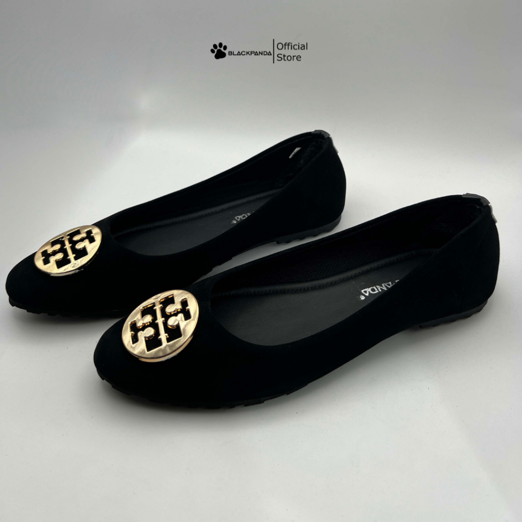 Blackpanda Lake Black L2-128 รองเท้าทํางานยางสีดําของผู้หญิงรองเท้าโรงเรียนกันลื่นสีดํา