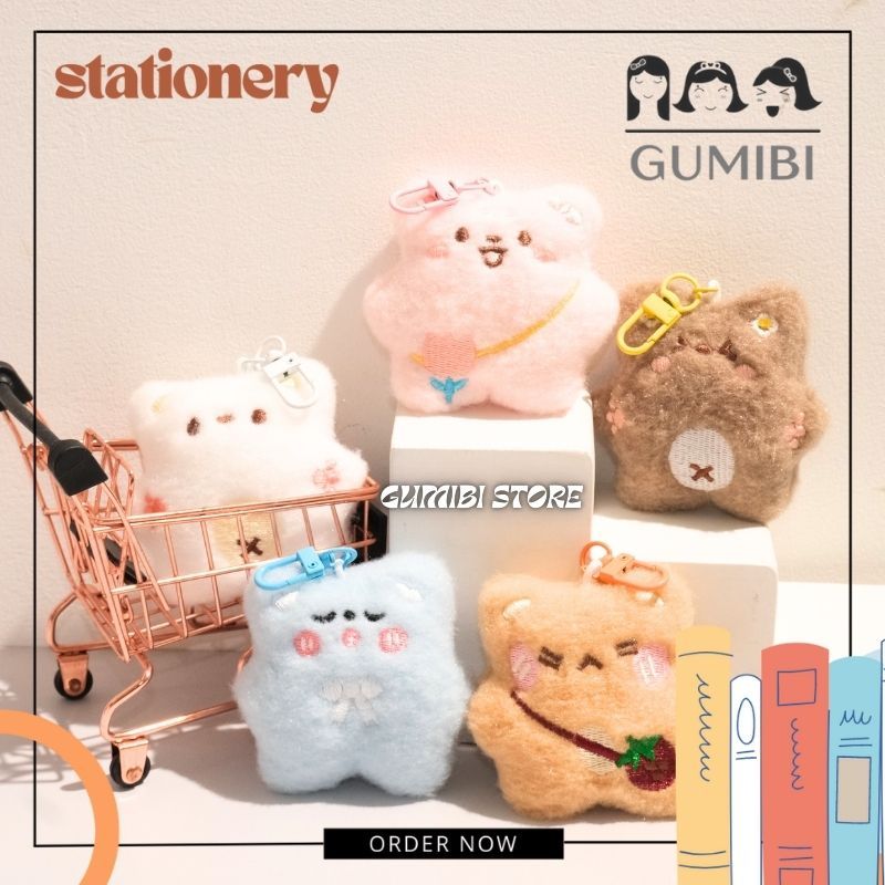 GANTUNGAN BAG CHARM BEAR SOUND KEYCHAIN KEYRING CUTE BEAR MINI DOLL KEYCHAIN