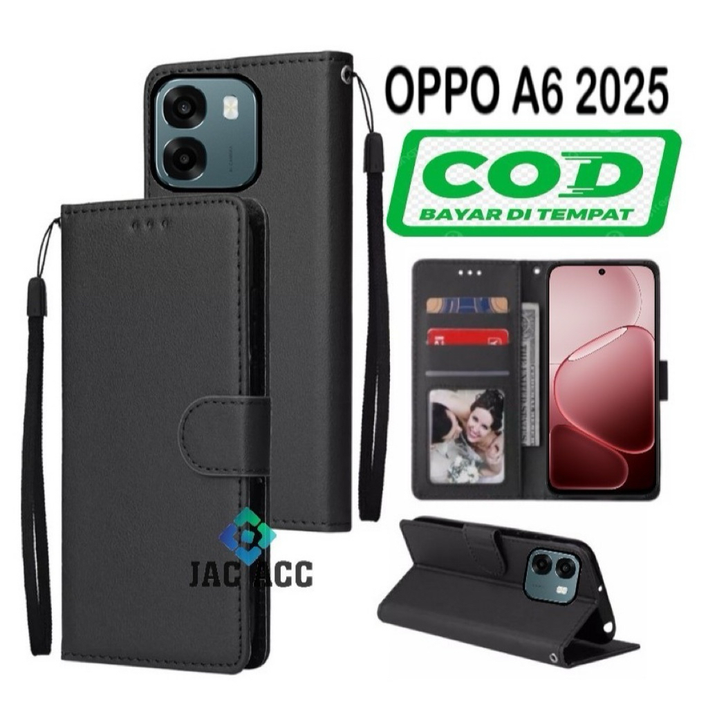 FLIP CASE HP PREMIUM สําหรับ OPPO A6 2025 LEATHER FLIP CASE HP PREMIUM สําหรับ OPPO A6 2025
