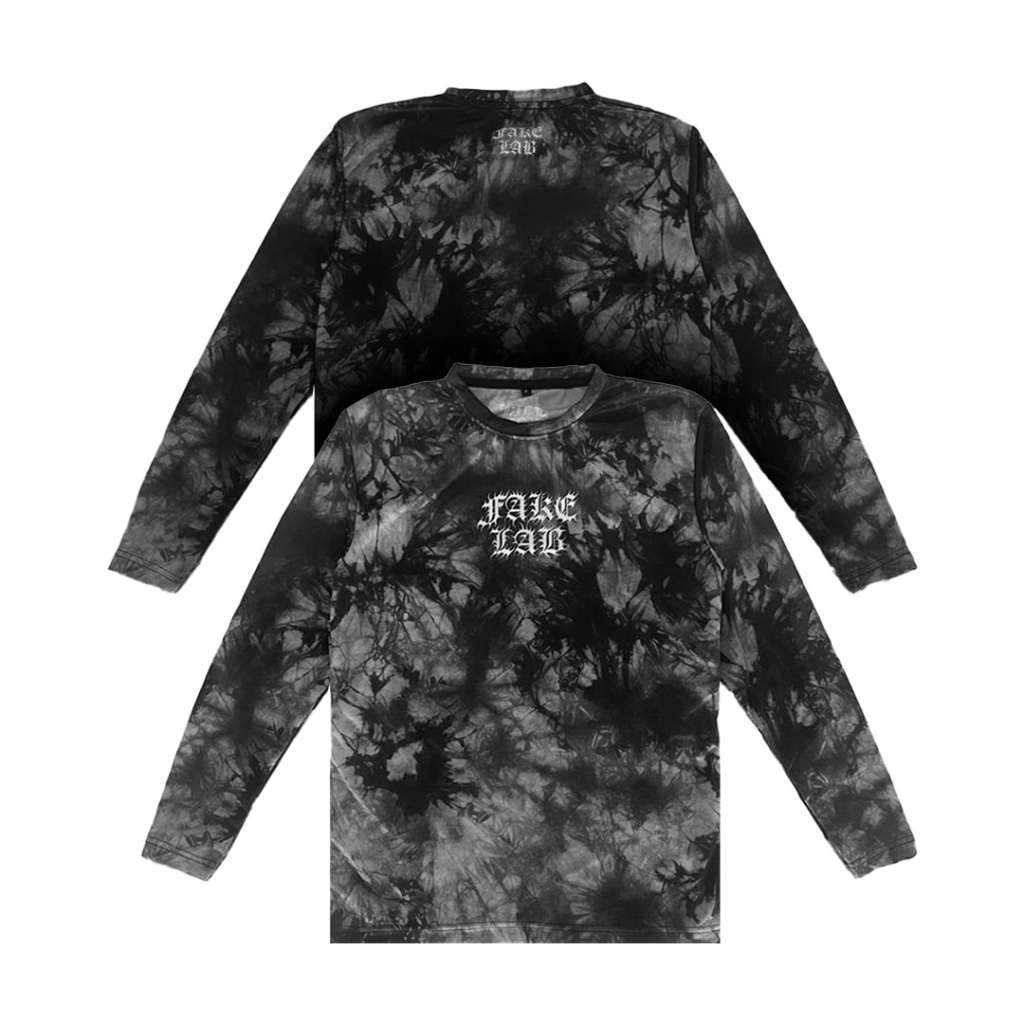 Fakelab Obscura Unisex Jersey แขนยาวมัดย้อมสีดําวิ่ง 100gsm / Dry Fit Century / แขนยาวสีดํา / เสื้อวิ่งผู้ชาย / กีฬา