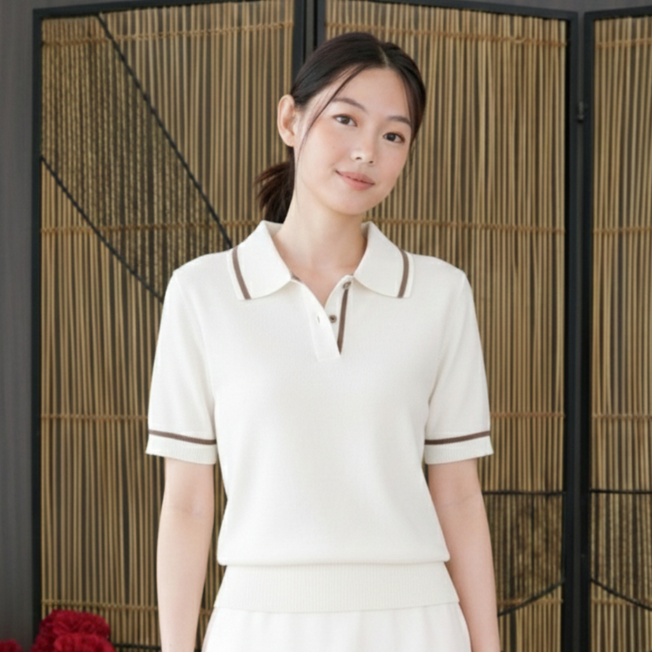 MKY CLOTHING LINE BLOUSE POLO BLOUSE HYEIN SHORT SLEEVE