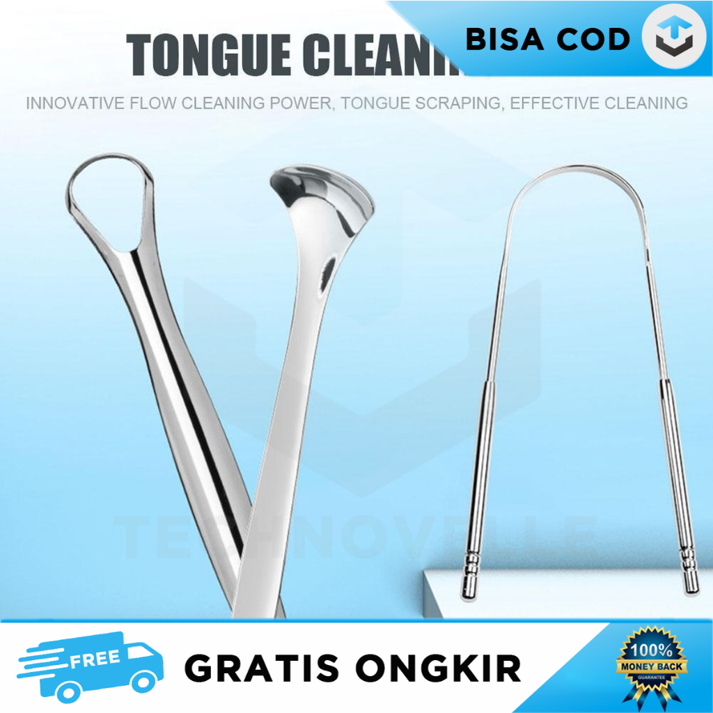 STAINLESS STEEL TONGUE CLEANER SET TONGUE THEAD BRUSH TONGUE SCRAPER CARE TOOL CLEAN สุขภาพอุปกรณ์เส