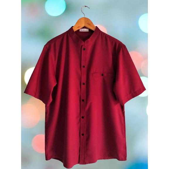 เสื้อเชิ้ตผู้ใหญ่แขนสั้นผู้ชาย Koko SIZE BIG SIZE 4XL 5XL 6XL 7XL 8XL สี Maroon