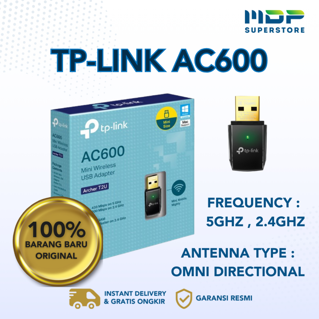TP-LINK AC600 NANO WIRELESS USB ADAPTER ARCHER T2U NANO