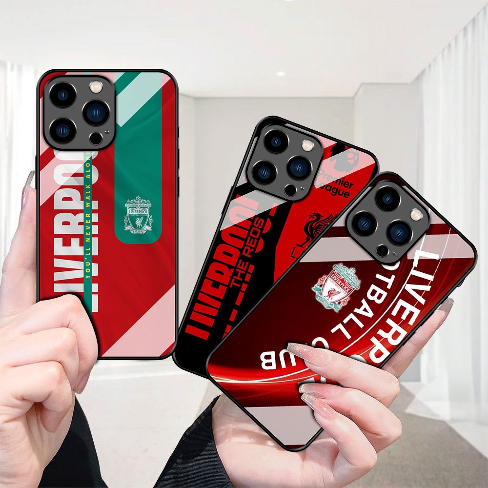 ALL TYPE CASE GLOSSY GLASS LIVERPOOL MOTIF GLASS สําหรับ SAMSUNG A05 A05s A06 A07 A10s A04s A04 A22/