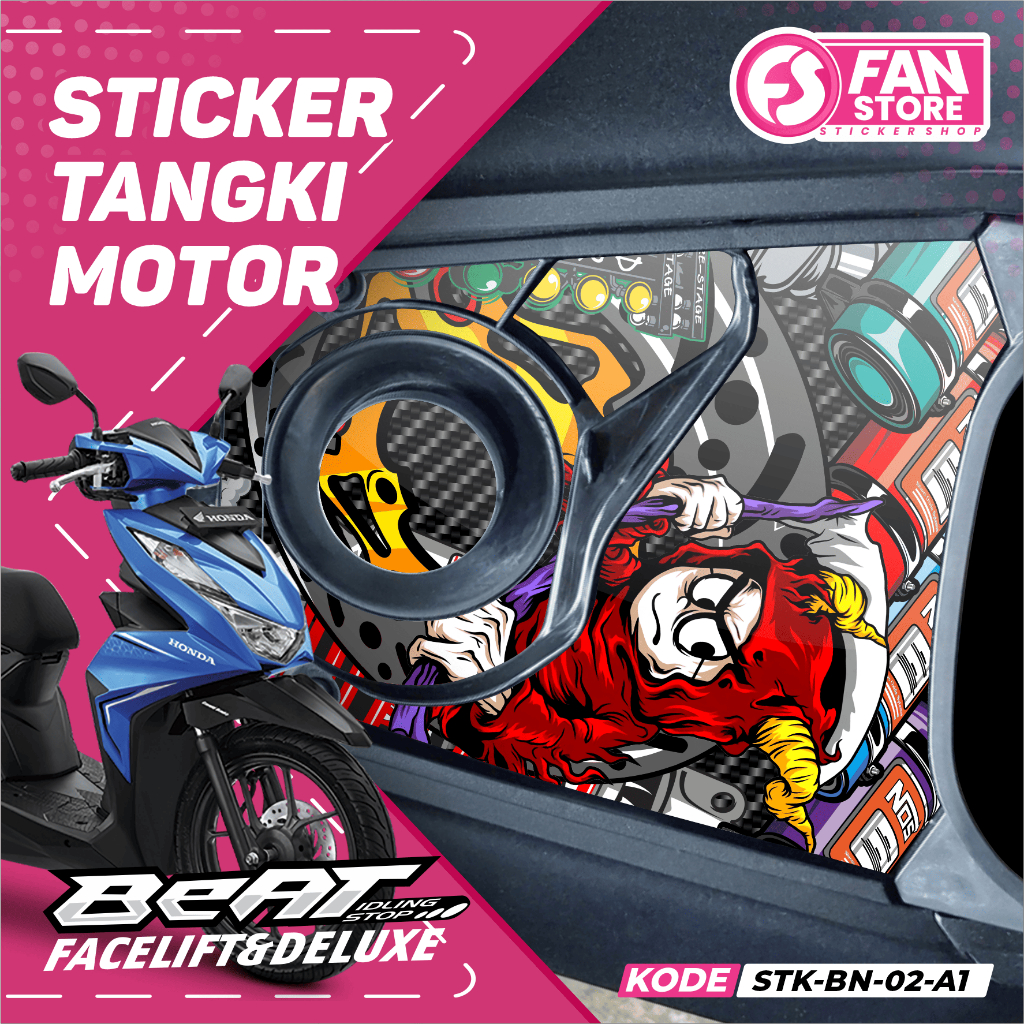 BEAT NEW BEAT DELUXE VIRAL RACING CHARACTER GASTOLINE TANK PROTECTION STRIPING - BEAT FACELIFT TANK 