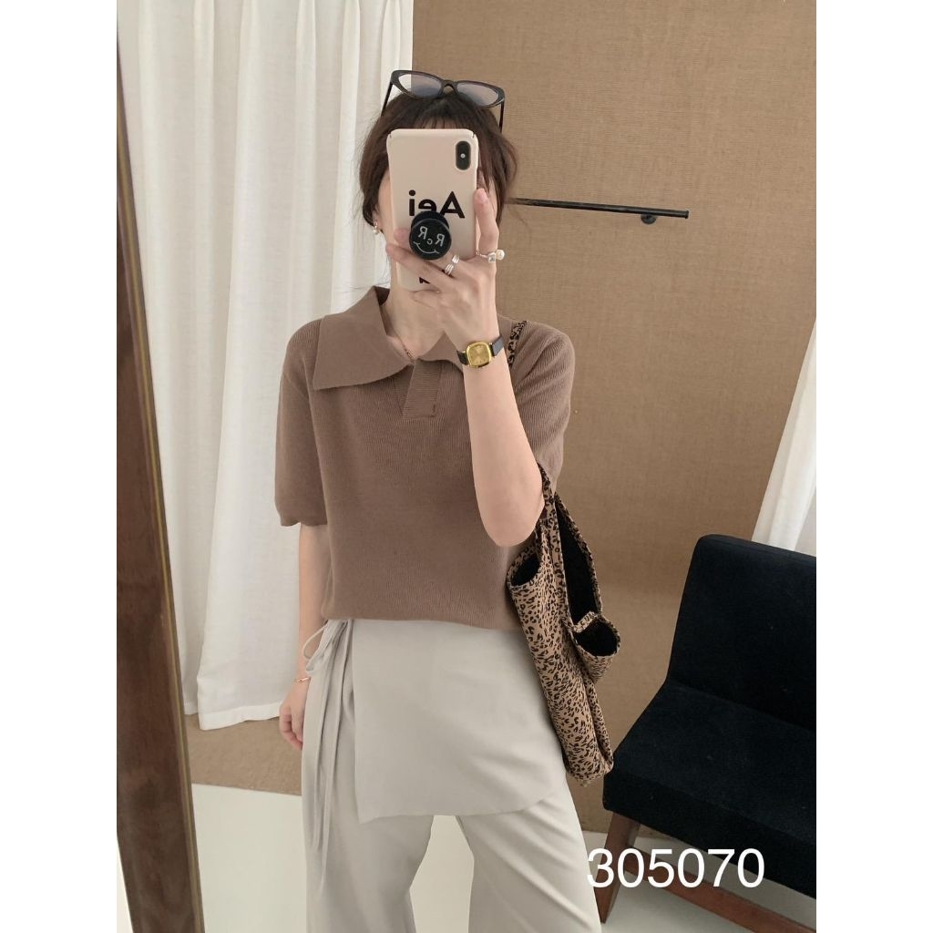 [LC] ONE-K 305070 SIMPLE CASUAL KNIT TOP