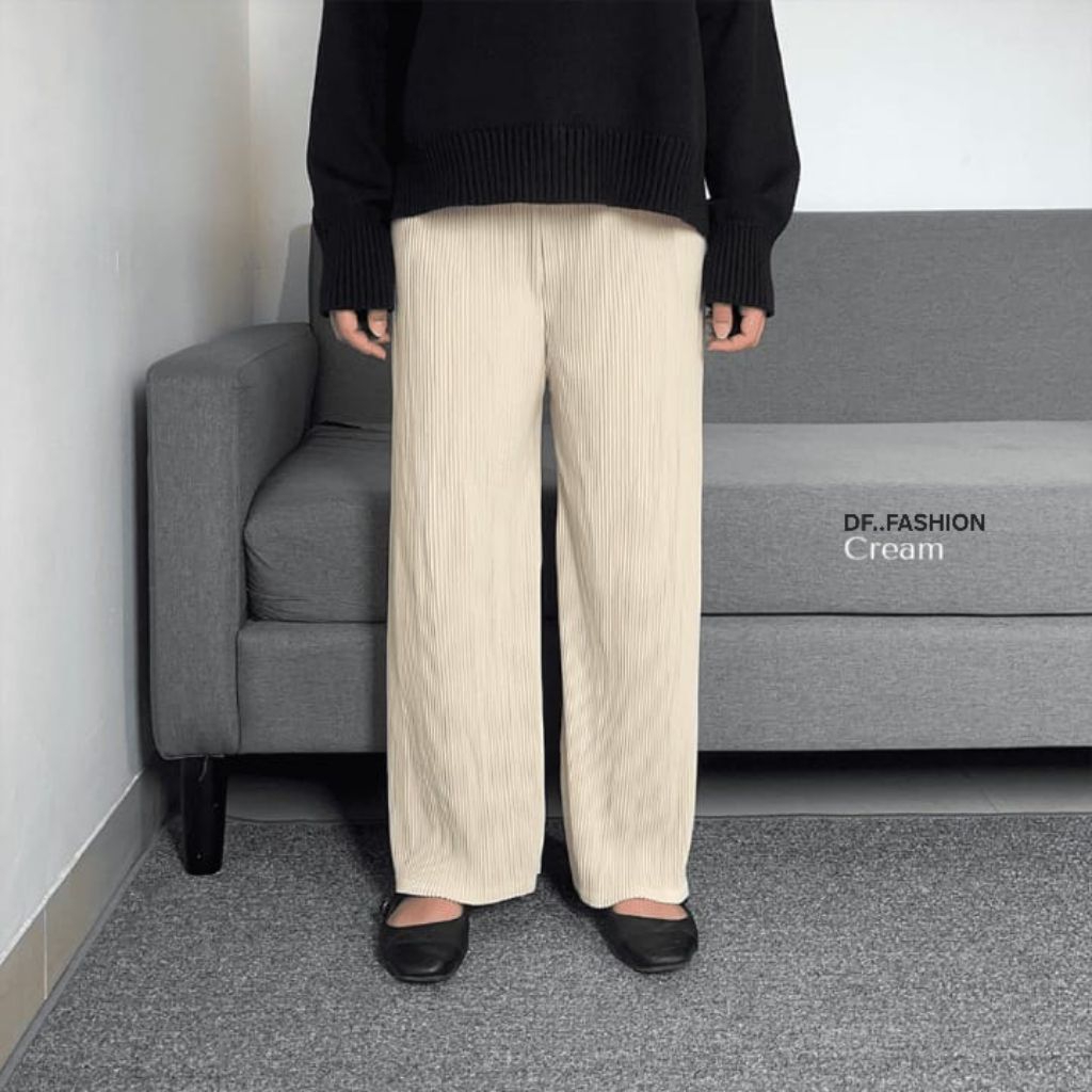 DF...FASHION -Maja Pleated Pants - Pleats Pants - กางเกงชั้นในจีบ Lidi - กางเกงชั้นในจีบ M,L / กางเกงชั้นในจีบสําหรับผู้หญิง รุ่นใหม่ล่าสุด รหัส /777
