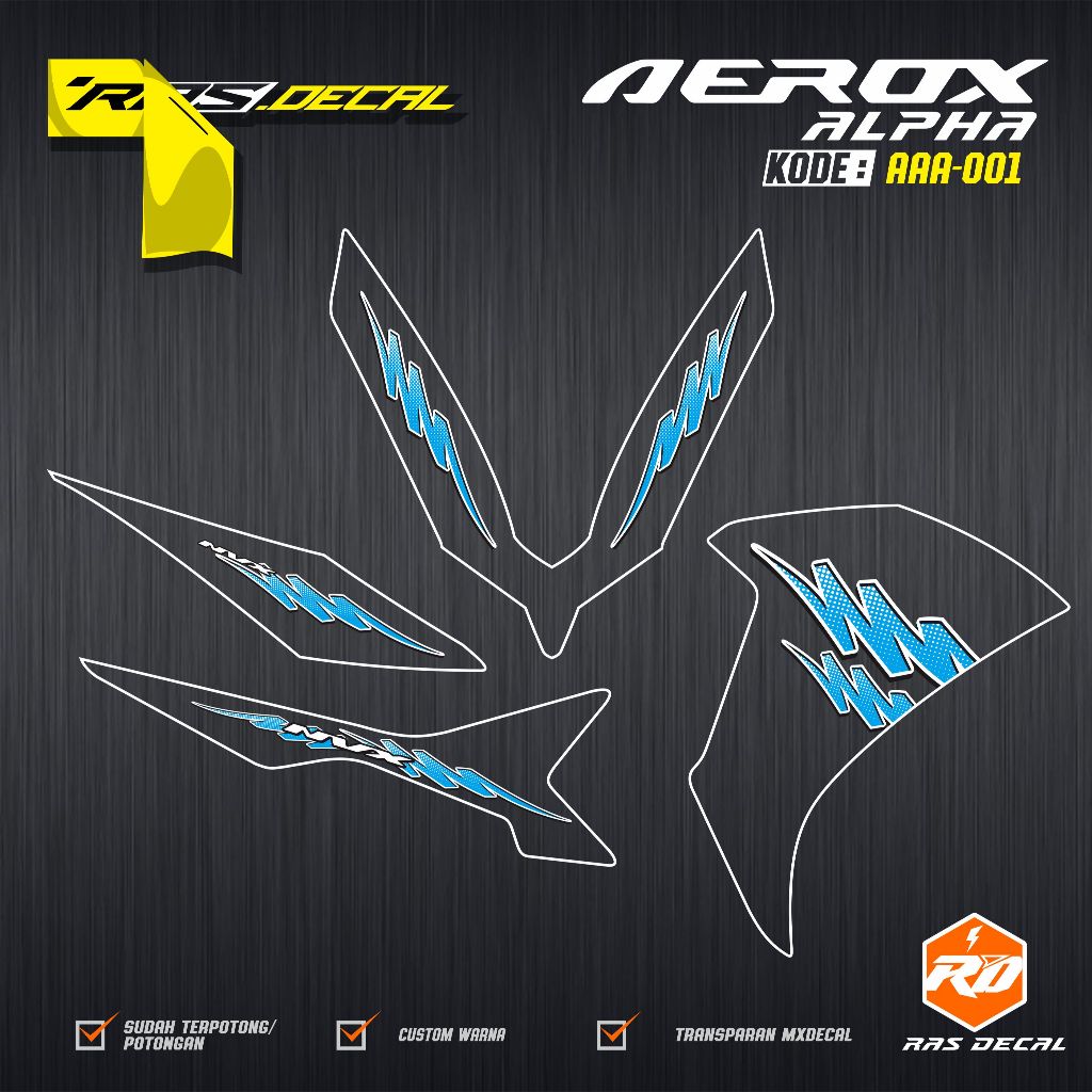 Aerox Alpha/NVX UV Transparent Striping - New Aerox Alpha Transparent Stripe - Aerox Alpha Transpare