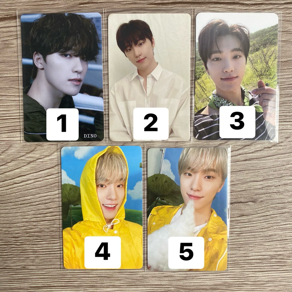 [REPRICE] SEVENTEEN DINO PHOTCARD OFFICIAL svt pc scoups choi seungcheol kkuma cimmu kitol boy charm