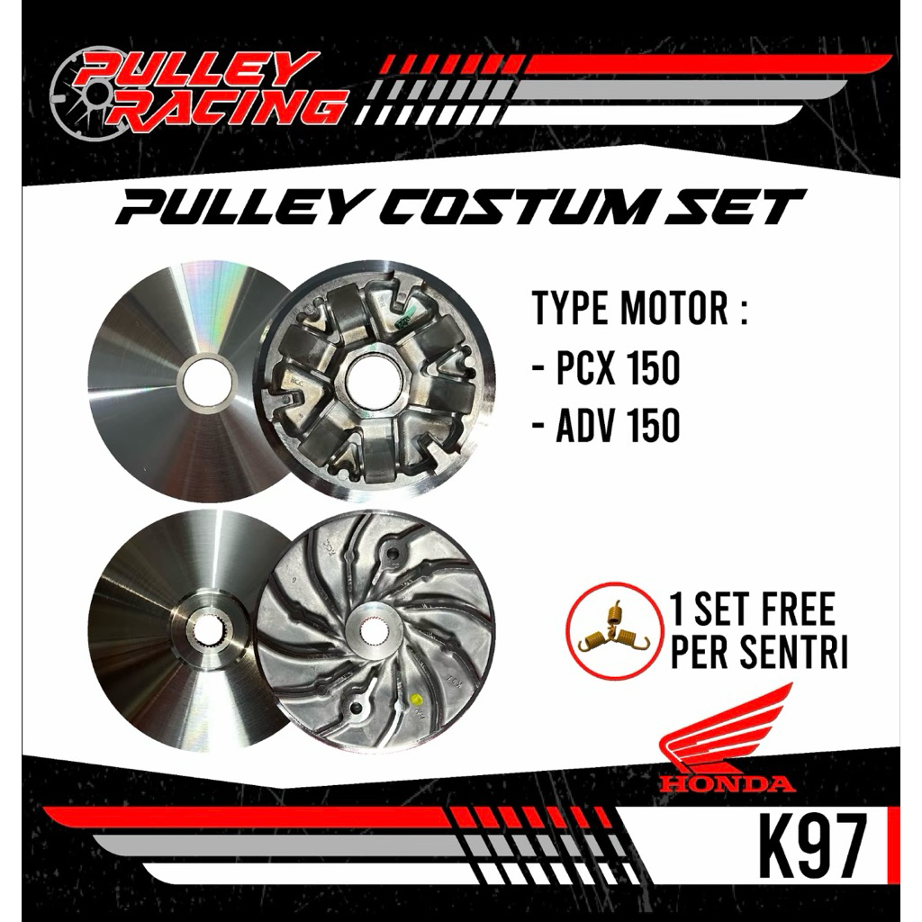 FULL LATHE ROLLER HOUSING PULLEY Pcx 150, Adv 150 Custom 13.5 13.8 เครื่องกลึง + Line Scraper รหัส K